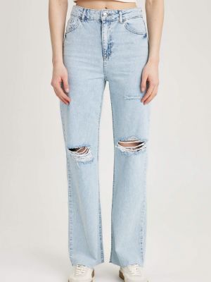 Voľné roztrhané džínsy Defacto sivá
