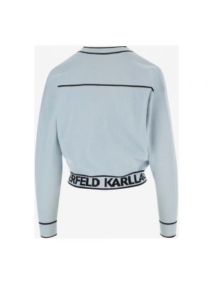 Bluza z kapturem Karl Lagerfeld niebieska