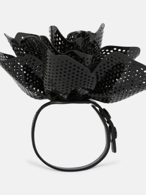 Zapestnica s cvetličnim vzorcem Alaia črna