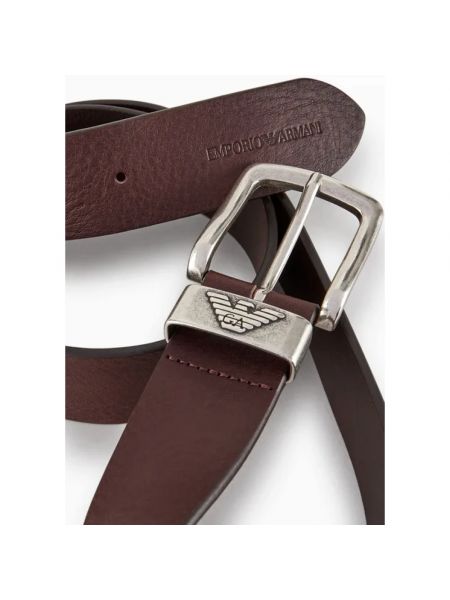 Cinturón de cuero con hebilla Emporio Armani marrón