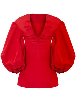 Копринена коктейлна рокля Carolina Herrera червено