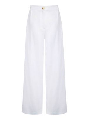 Широки панталони тип „марлен“ Aligne бяло