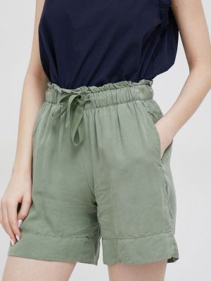 Deha pantaloni scurti femei, a , neted, medium waist - Verde