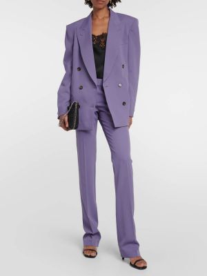 Шерстяные брюки с низкой талией Stella Mccartney фиолетовые