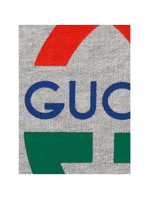 Sudadera de algodón con estampado de tela jersey Gucci gris