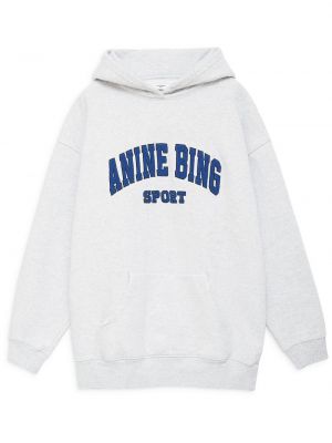 Medvilninis džemperis su gobtuvu Anine Bing pilka
