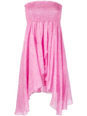 Koktel haljina s printom s paisley uzorkom Etro ružičasta