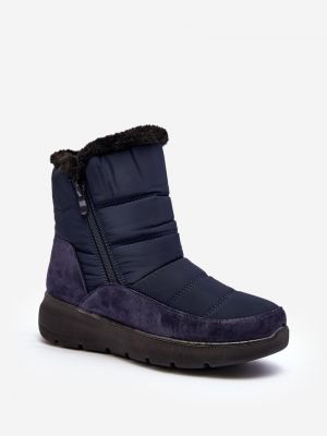 Кожа зимни обувки за сняг Kesi синьо