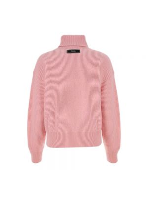Jersey cuello alto de lana de tela jersey Versace rosa