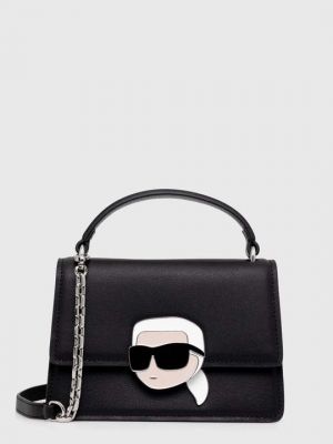 Кожаная мини сумочка Karl Lagerfeld черная