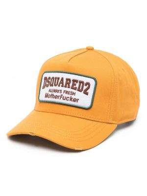 Bombažna kapa s šiltom Dsquared2 oranžna