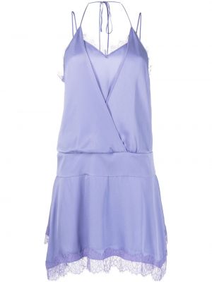Čipkované mini šaty Moschino Jeans fialová