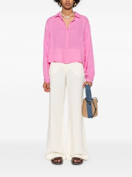 Klassische leinen hemd 120% Lino pink