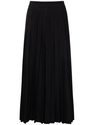 Plisovaná vlnená dlhá sukňa The Frankie Shop čierna