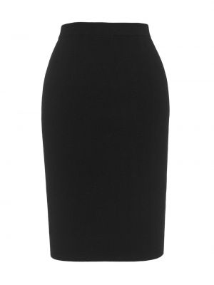 Шерстяная юбка-карандаш Saint Laurent черная