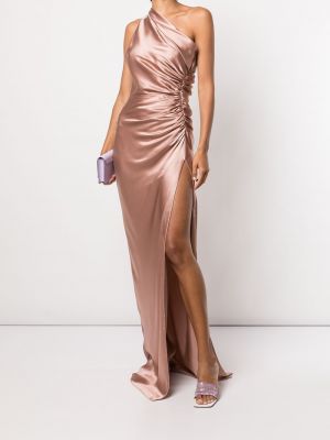 Vestido de noche de seda Michelle Mason rosa