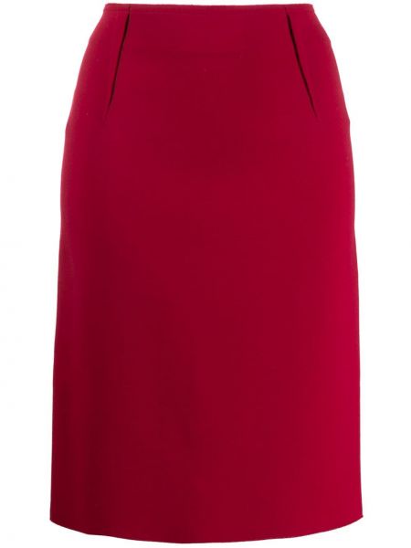Falda de tubo ajustada plisada Lanvin Pre-owned rojo