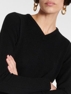 Kašmírový vlněný svetr s výstřihem do v 's Max Mara černý