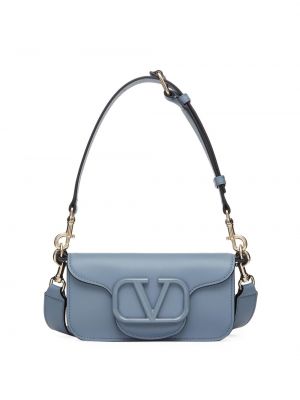Кожаная сумка через плечо Valentino Garavani синяя