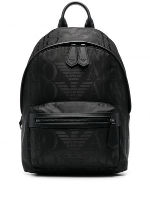 Žakárový batoh Emporio Armani čierna
