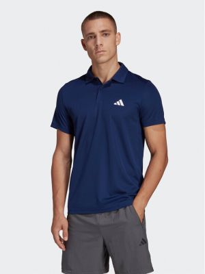 Поло тениска с копчета Adidas синьо