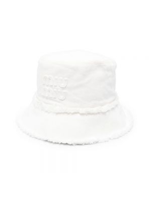 Biała czapka Miu Miu