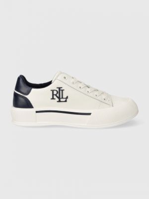 Белые кожаные кроссовки Lauren Ralph Lauren