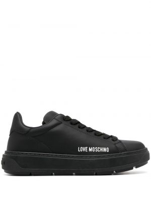 Sneakersy sznurowane koronkowe Love Moschino czarne