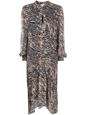 Sukienka midi z nadrukiem w zebrę Lala Berlin