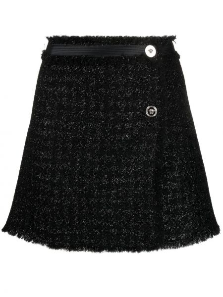 Portafoglio in tweed Versace nero