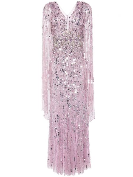Večerní šaty s výšivkou Jenny Packham fialové