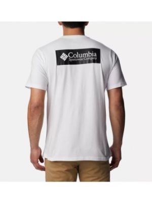 T-shirt avec manches courtes Columbia blanc