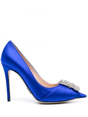 Полуотворени обувки с кристали Rodo синьо