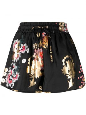 Kratke hlače s cvetličnim vzorcem s potiskom Cynthia Rowley črna