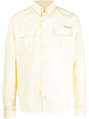 Памучна риза Marni жълто