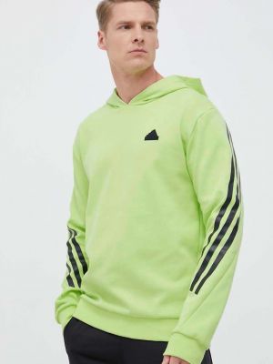 Суичър с качулка с принт Adidas зелено