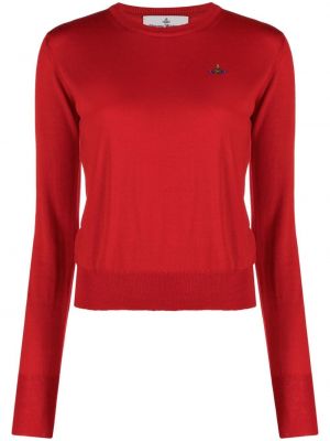 Top ricamato a maniche lunghe Vivienne Westwood rosso