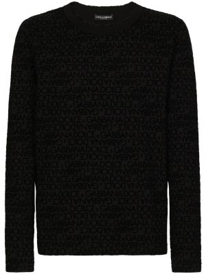 Βαμβακερός φούτερ με σχέδιο Dolce & Gabbana μαύρο