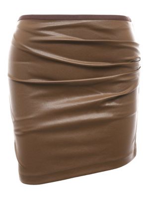 Коричневая юбка из искусственной кожи Helmut Lang