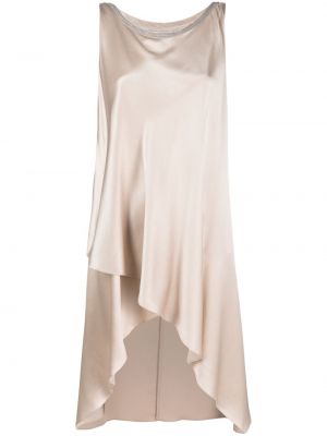 Drapované saténové šaty Antonelli béžové
