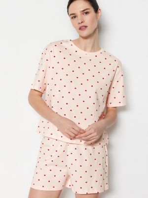 Puntíkaté pyžamo Trendyol růžové