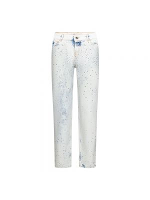 Haftowane jeansy skinny z koralikami Alexandre Vauthier białe