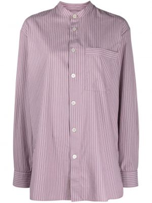 Chemise en coton à rayures Tekla violet