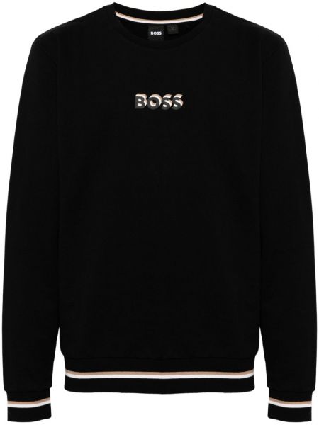 Βαμβακερός φούτερ με σχέδιο Boss μαύρο