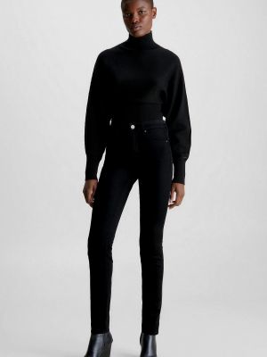 Джинси скінні з високою талією Calvin Klein чорні
