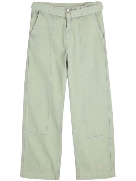 Bavlnené rovné nohavice Oamc zelená