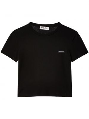 Bavlněné tričko Miu Miu černé