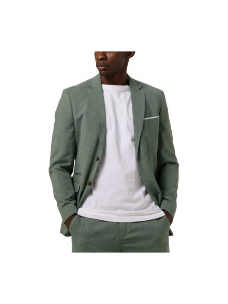 Slim fit leinen blazer Selected Homme grün