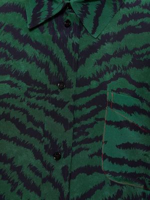 Jedwabna koszula Victoria Beckham zielona