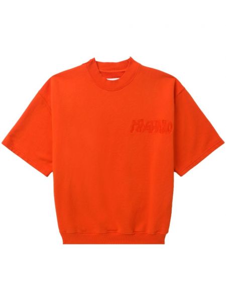 Bombažna majica z vezenjem Magliano oranžna